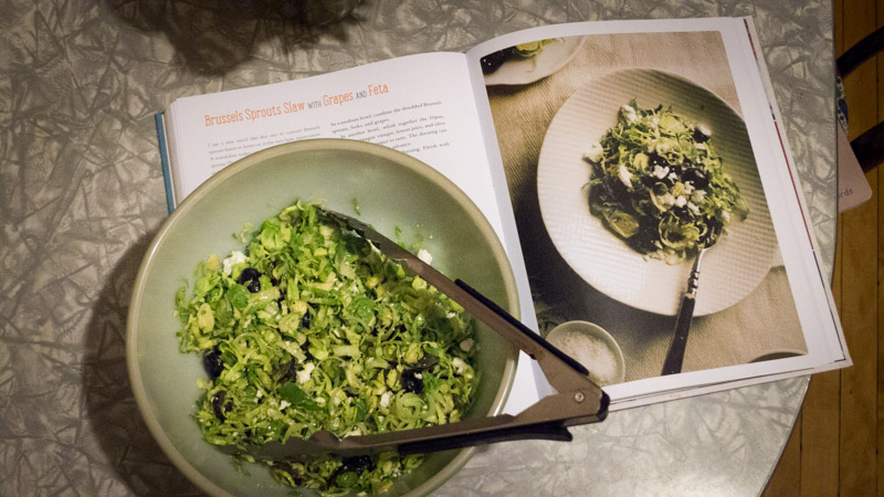 Brussels sprouts slaw. Photo by the author for Dilettante Army.