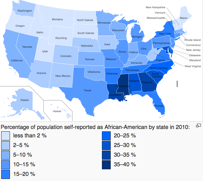 By population, Virginia is about 20 times blacker than Utah.