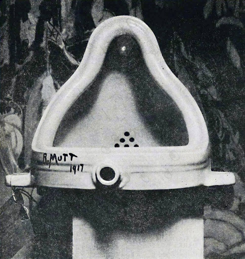 Fountain, attributed to Marcel Duchamp and photographed by Alfred Stieglitz. Image via Wikimedia Commons.