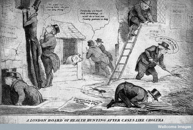 A London Board of Health hunting after cases like a cholera. Credit: Wellcome Library, London. Wellcome Images images@wellcome.ac.uk http://wellcomeimages.org A London Board of Health hunting after cases like a cholera.