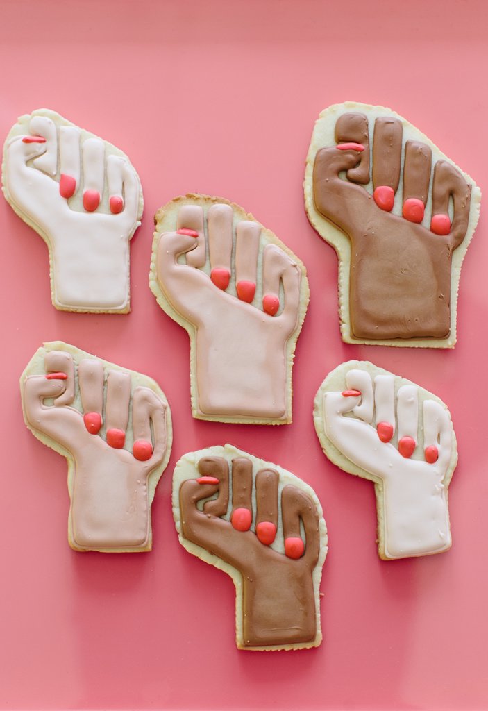 Cookies made for a bake sale to benefit Planned Parenthood (baked by The Dessert Pantry following an illustration by Deva Pardue)